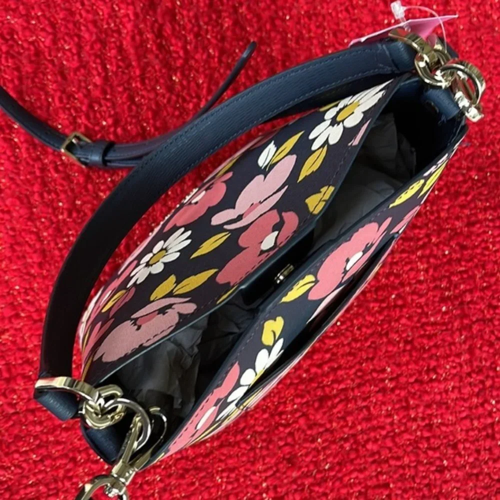 Kate Spade Darcy Small Bucket Bag Road Trip Floral Blue Multi